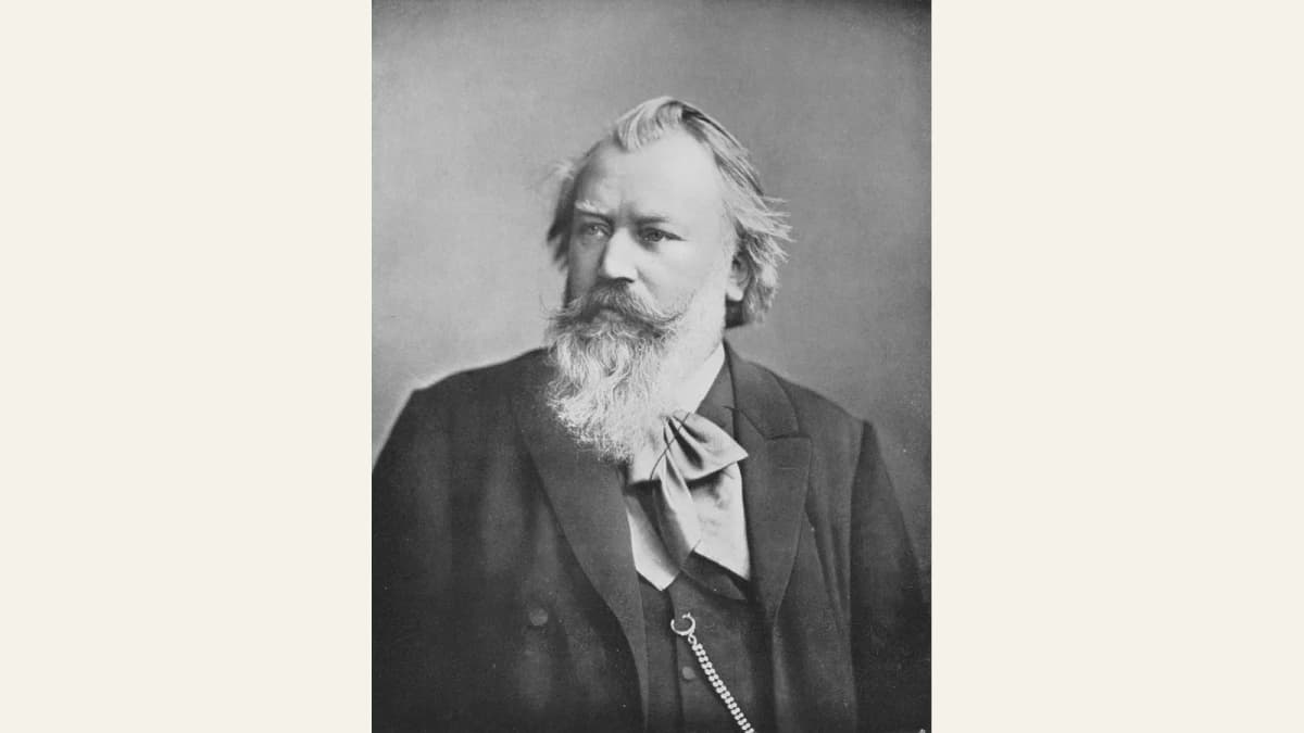 Johannes Brahms, fotografiert 1889 von C. Brasch in Berlin. Gemeinfrei, Wikimedia Commons.