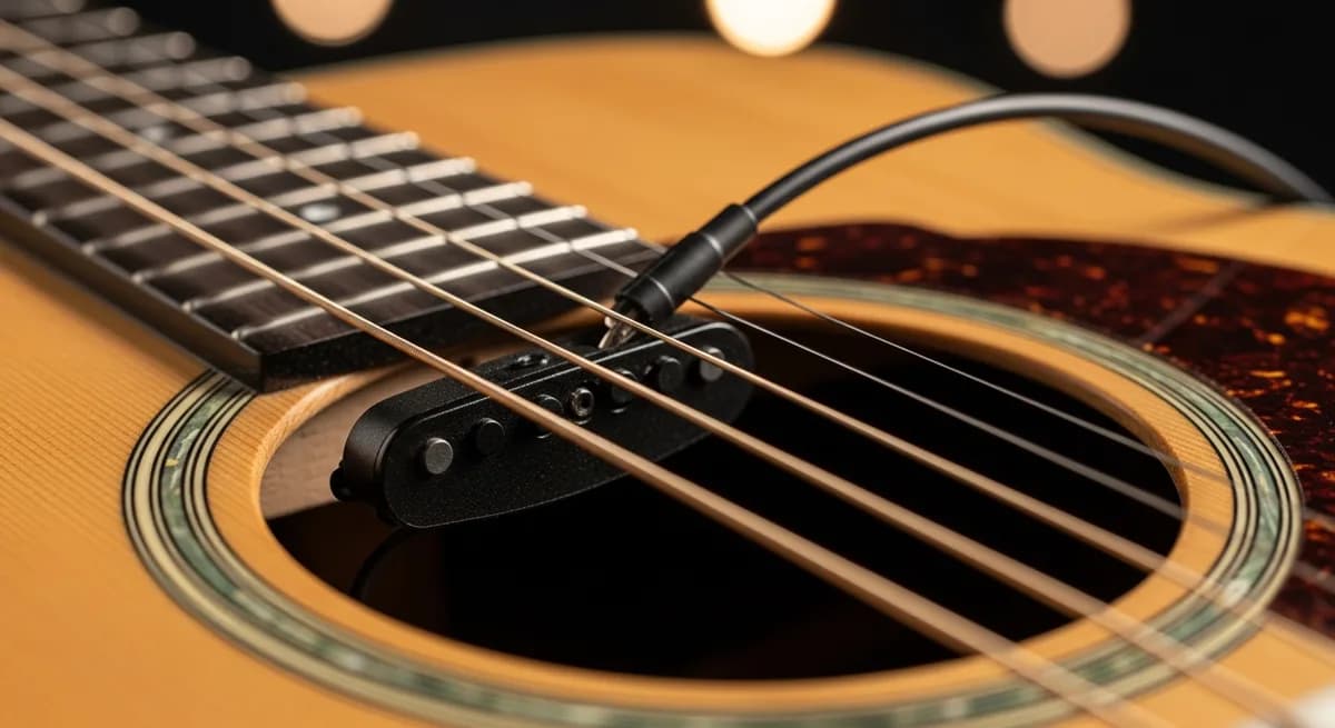 Tonabnehmer für eine Westerngitarre - E-Gitarre im Nu