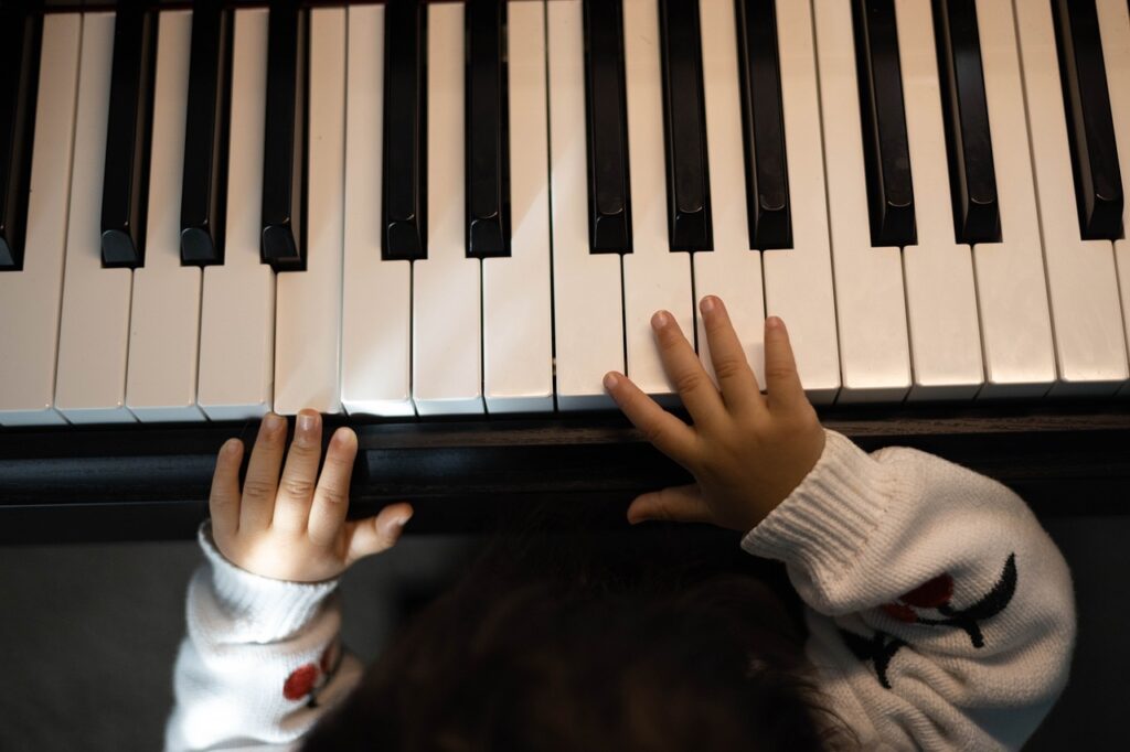 piano, learning, child